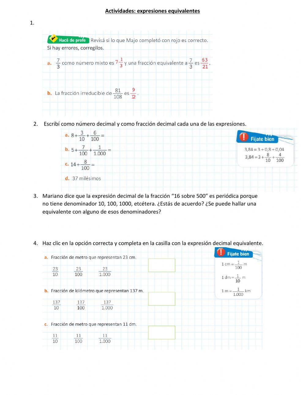 Expresiones equivalentes