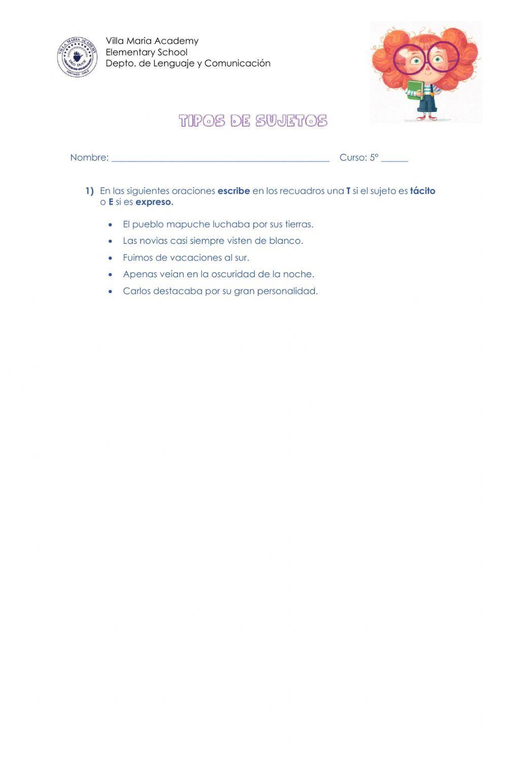 Sujeto tácito y expreso