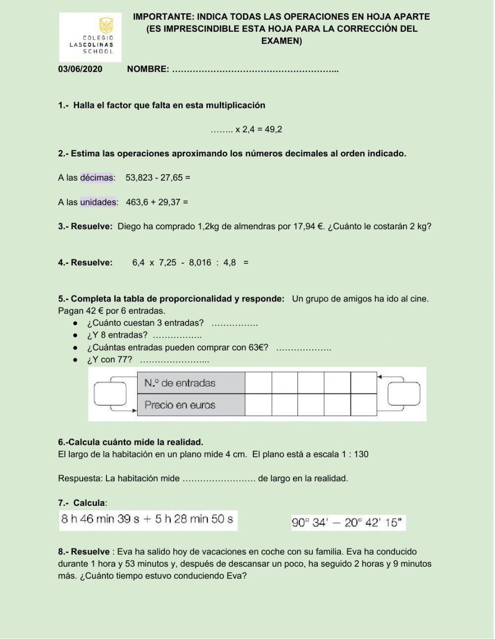 Decimales y sistema sexagesimal