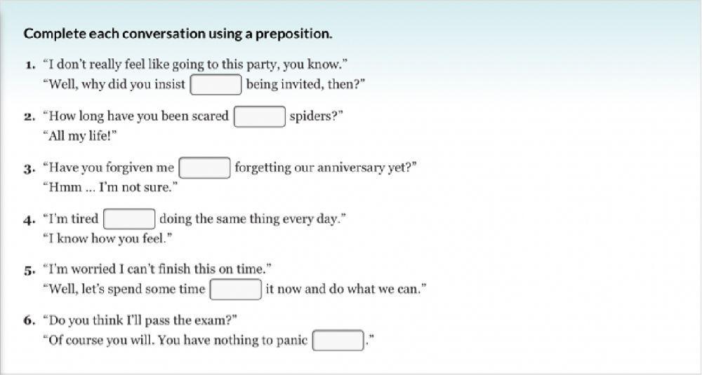 Dependent Prepositions