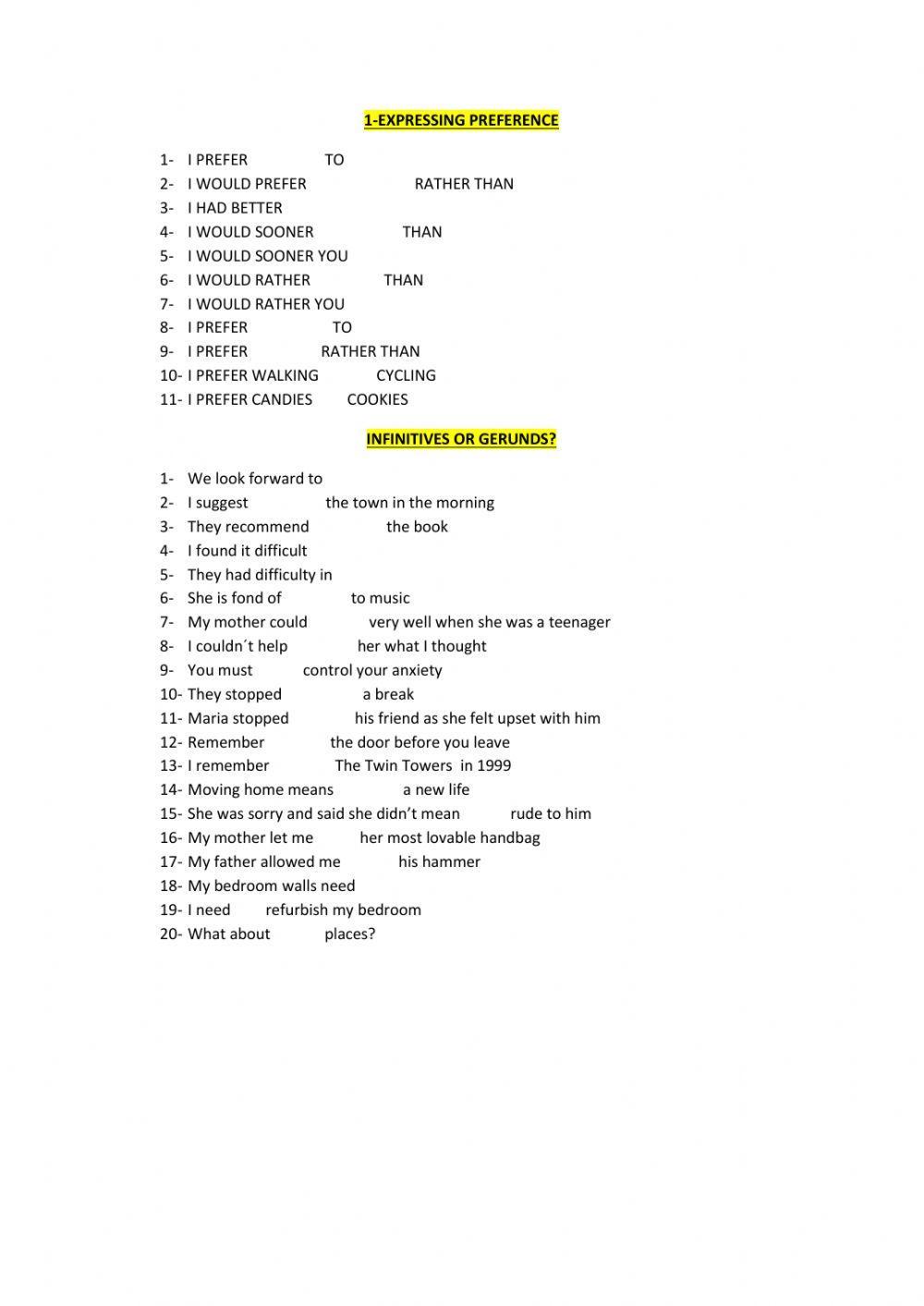 Infinitives and Gerunds