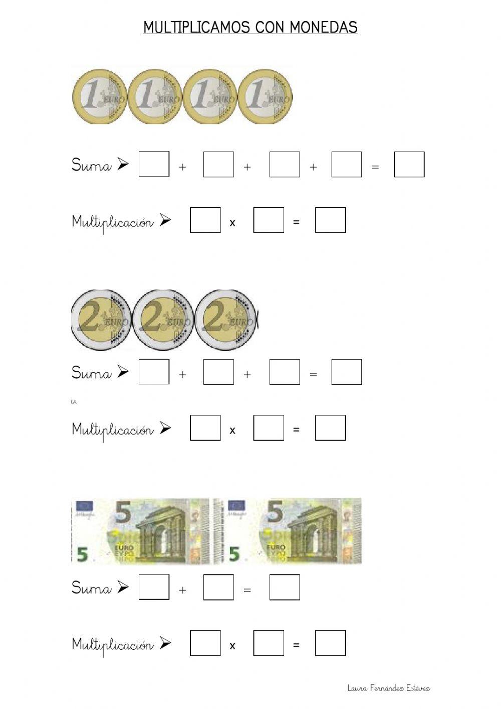 Multiplicación con monedas