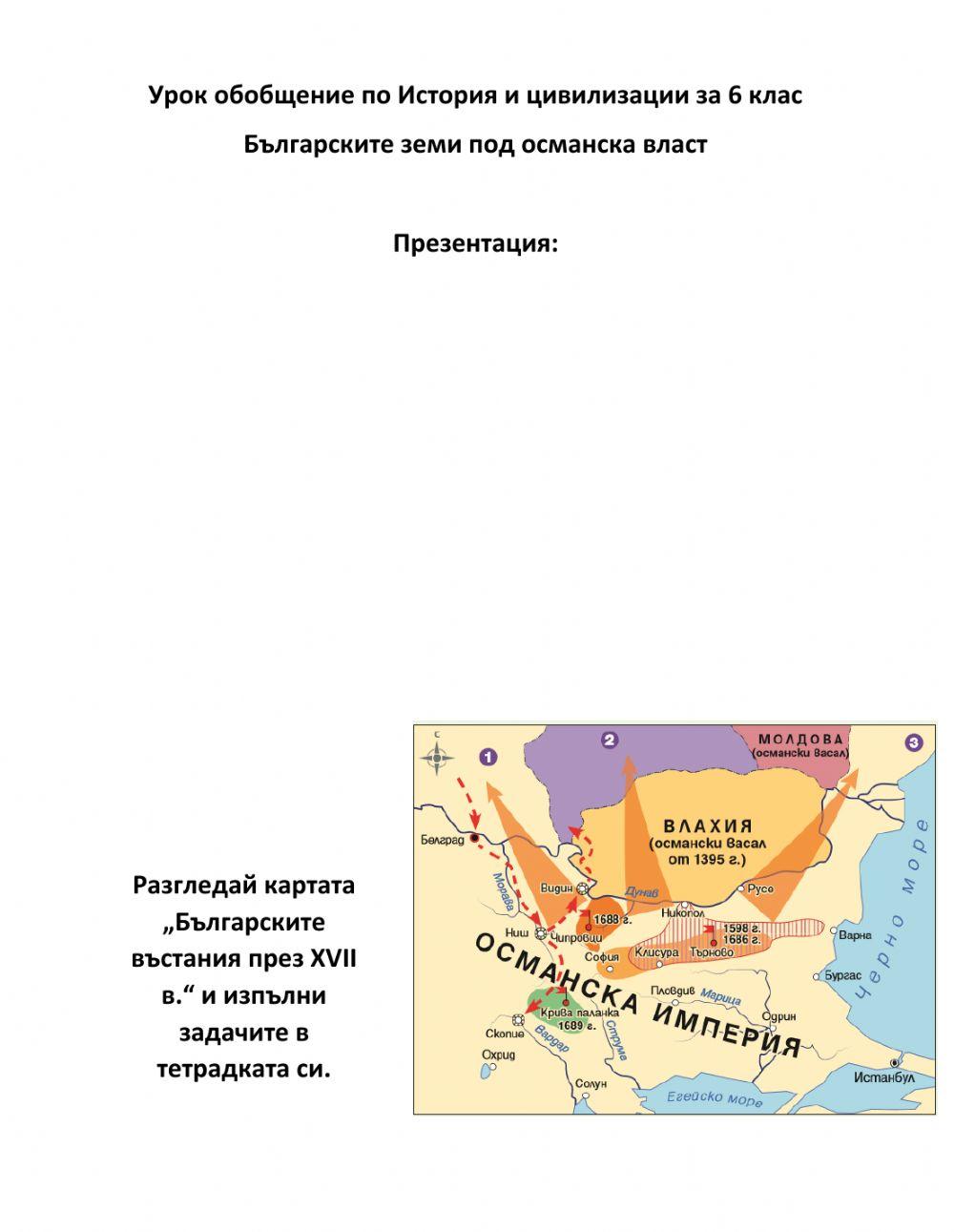 Обобщение - Българските земи под османска власт