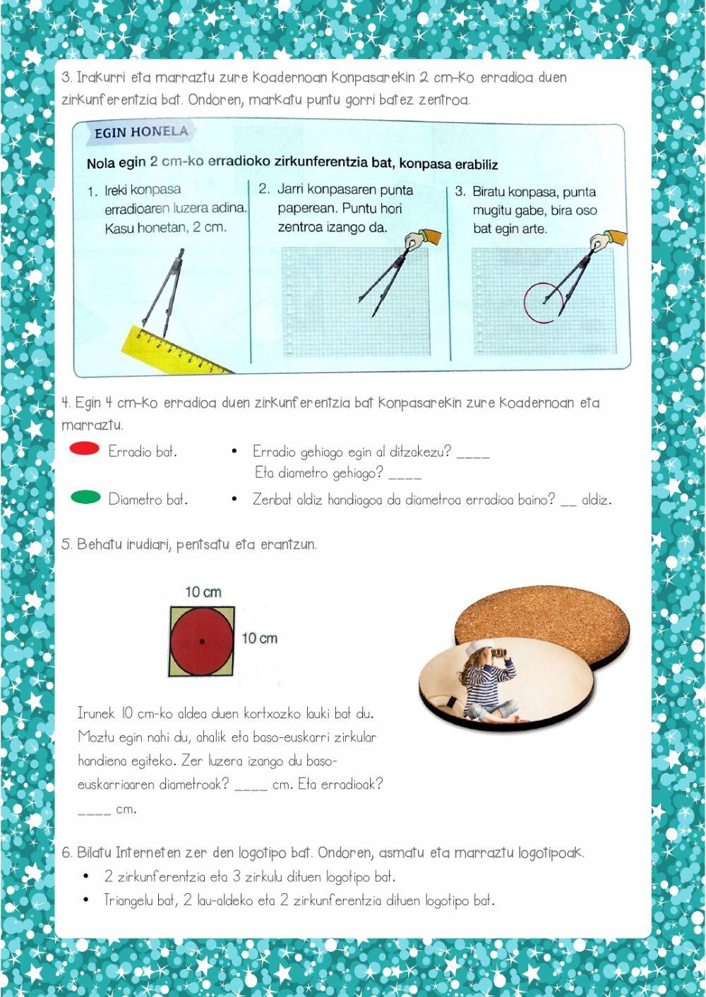 Irudi lauak. Perimetro, azalera, zirkuluak4