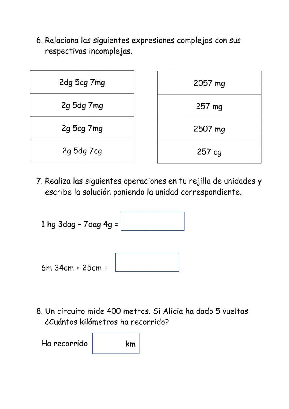 Prueba tema 11: La medida de magnitudes