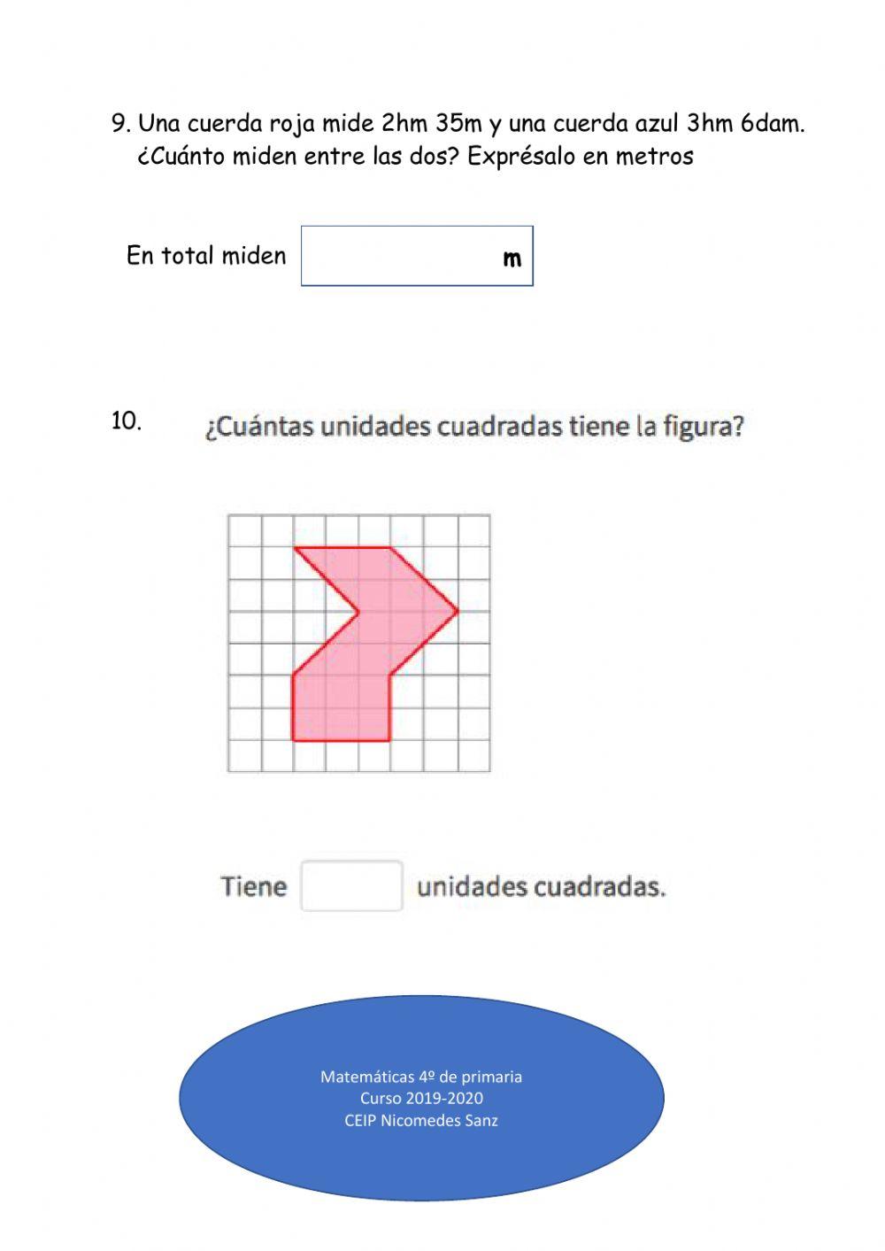 Prueba tema 11: La medida de magnitudes