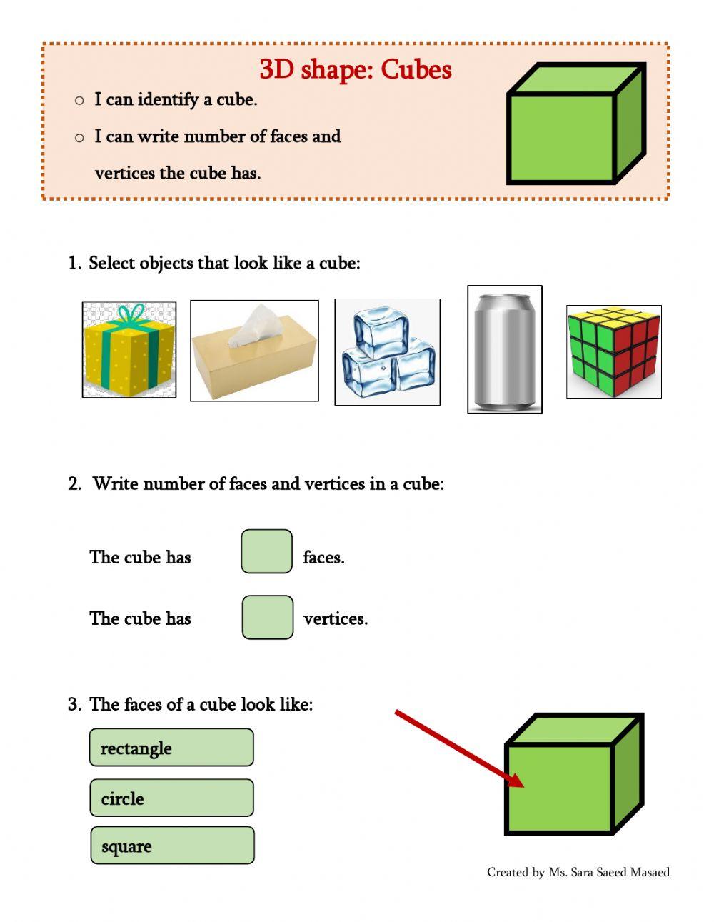 3D Shapes: Cube