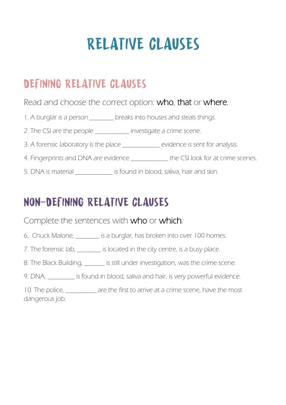 Relative clauses