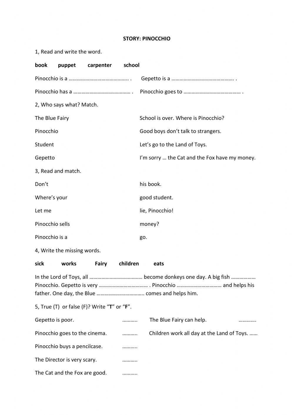 Story: Pinocchio