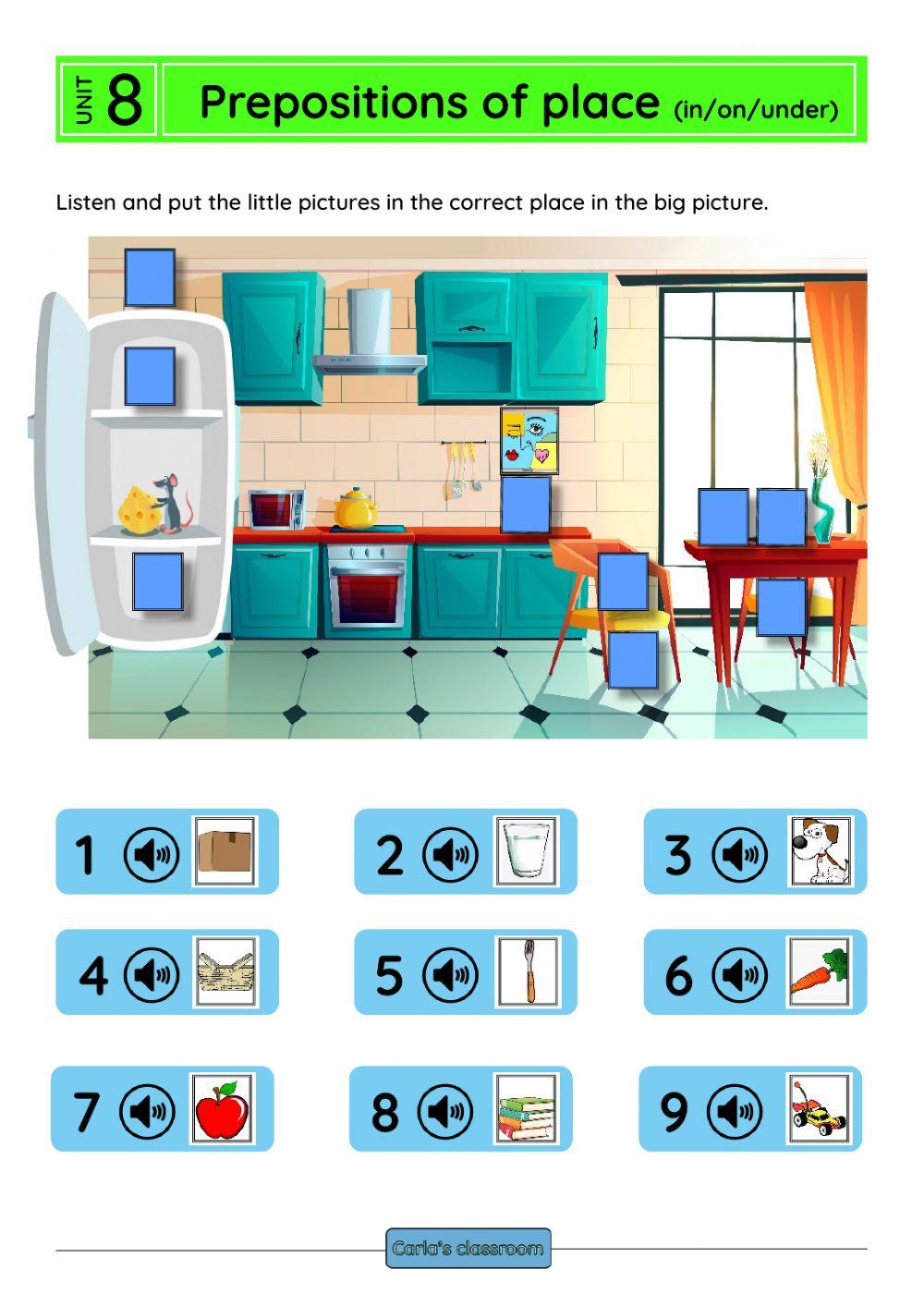 Prepositions of place (in, on, under)