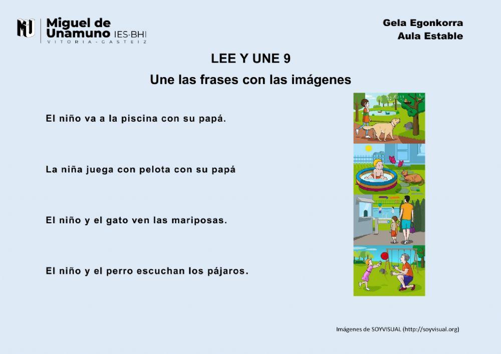 Une las frases: frases simples 9