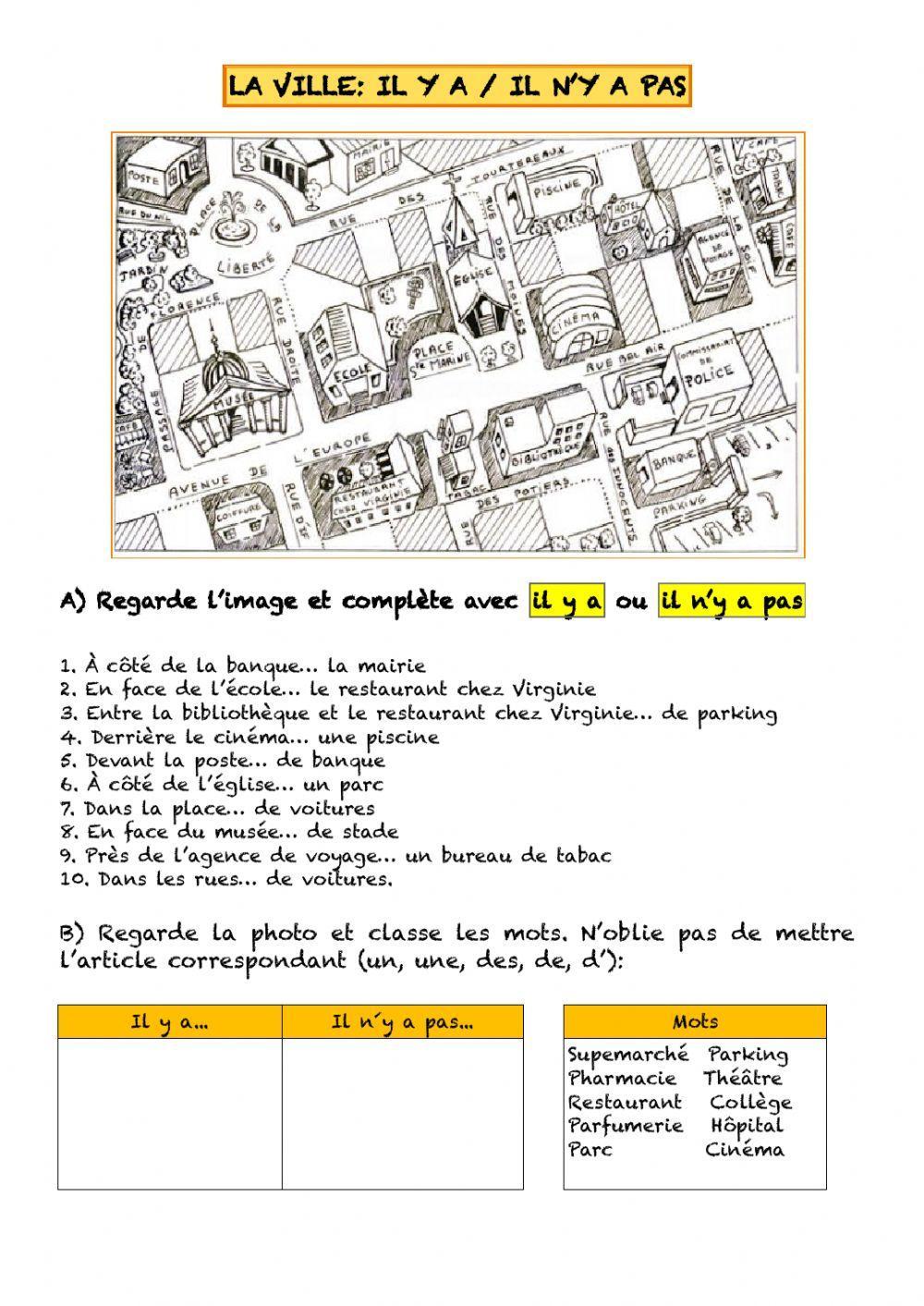 La ville: il y a - il n'y a pas