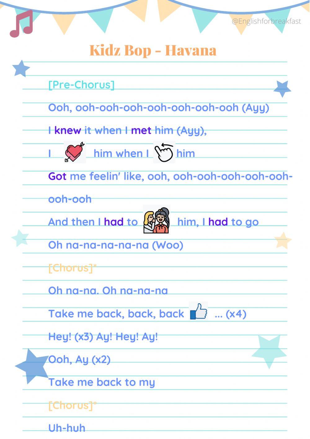 Song: Kids Bop - Havana