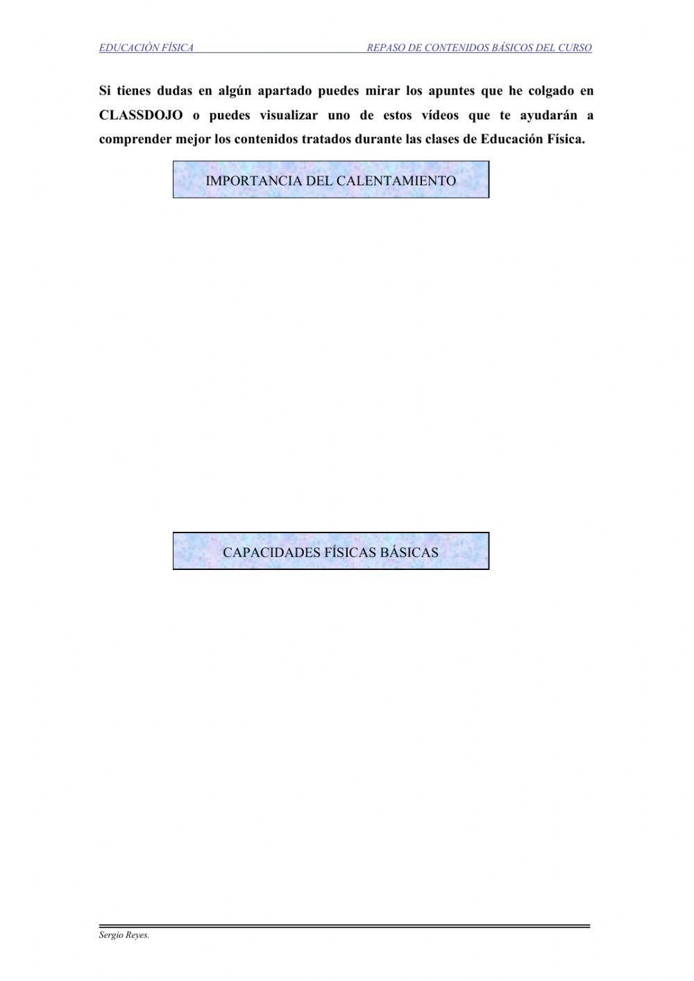 4º y 5º PRIMARIA Contenidos básicos educación física