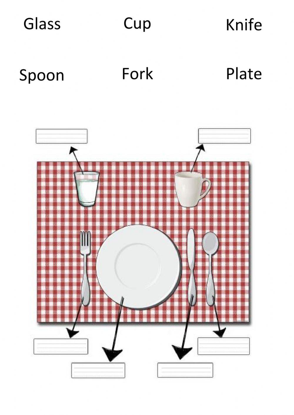 Set the table online exercise for live worksheets