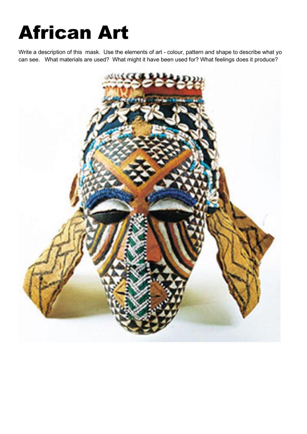 Analyse an African Art mask