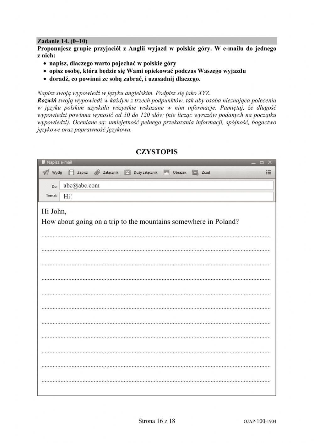 egzamin ósmoklasisty 2019 CKE cz. 2 zad. 9-14