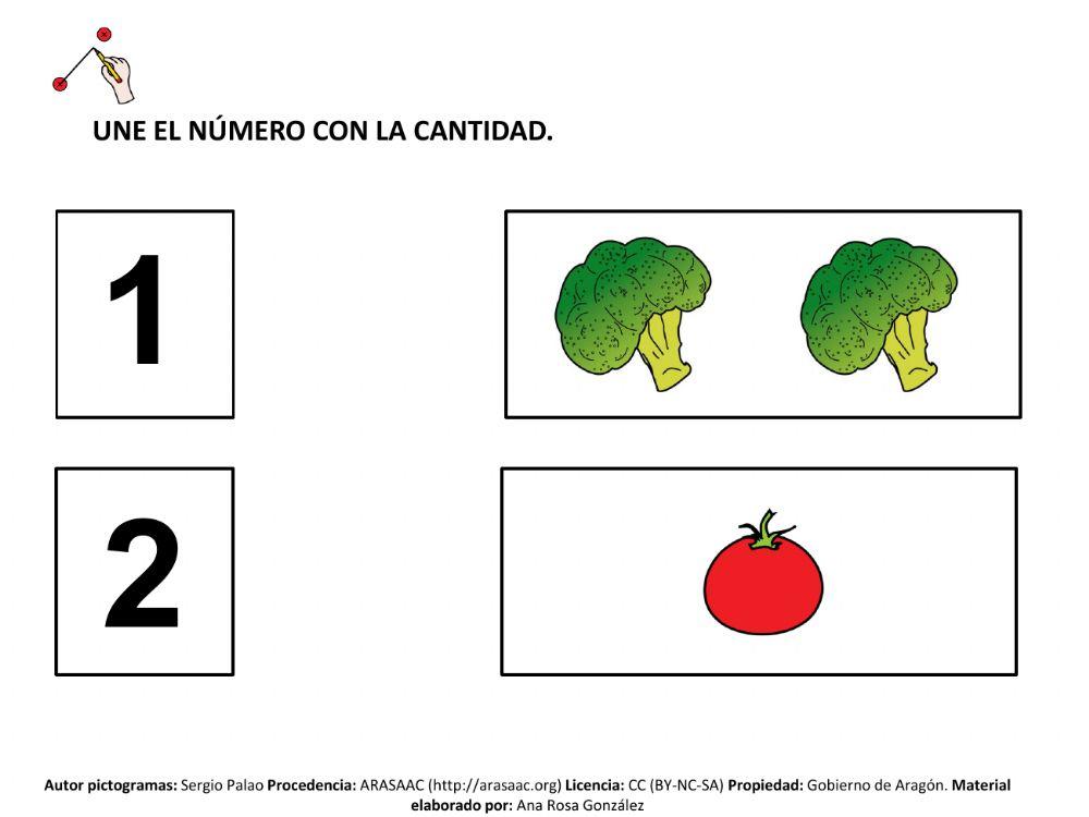 Numero cantidad 1 2 y 3