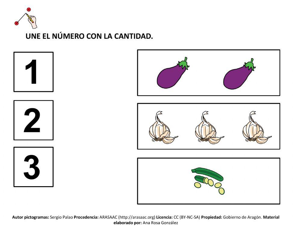 Numero cantidad 1 2 y 3