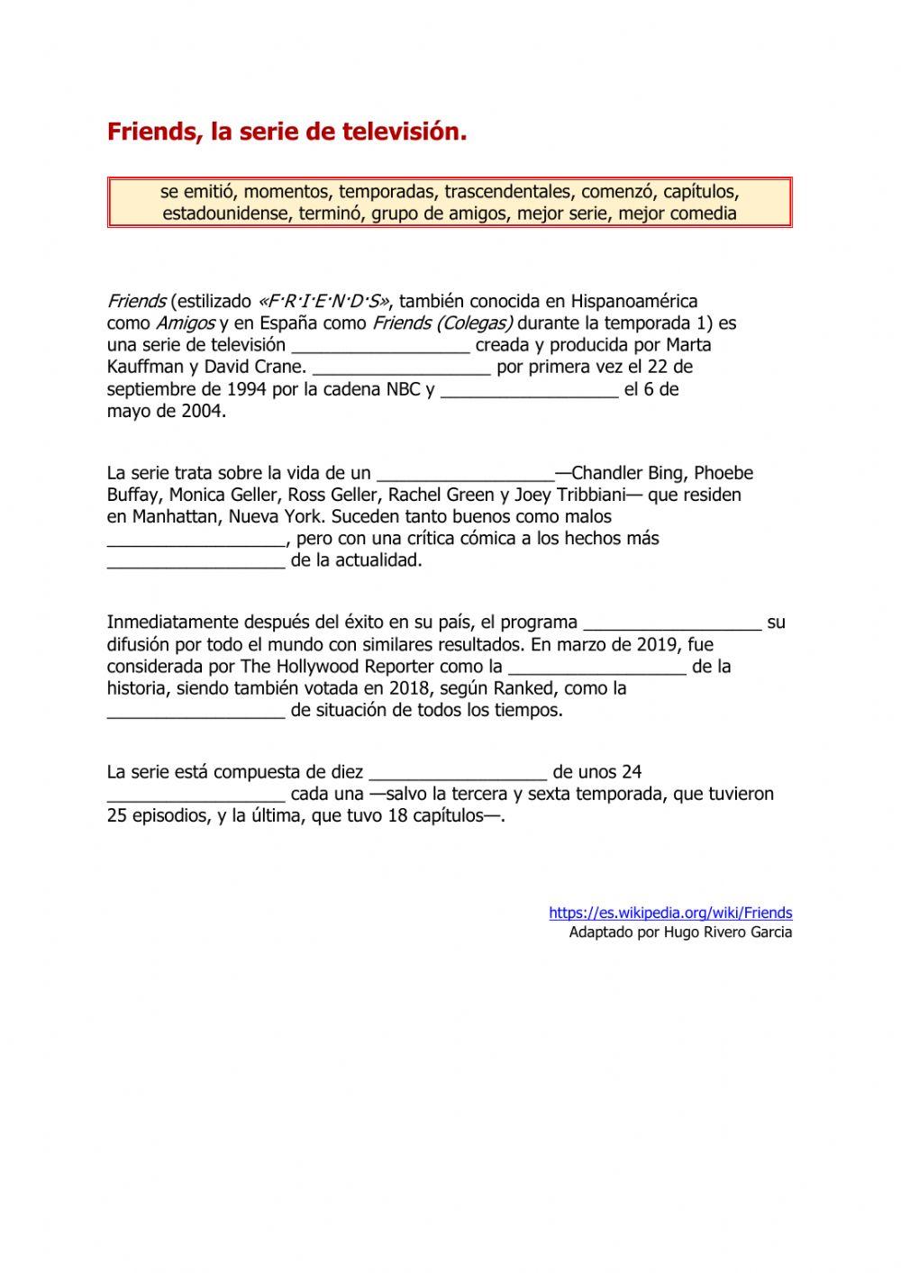 Friends, la serie de televisión
