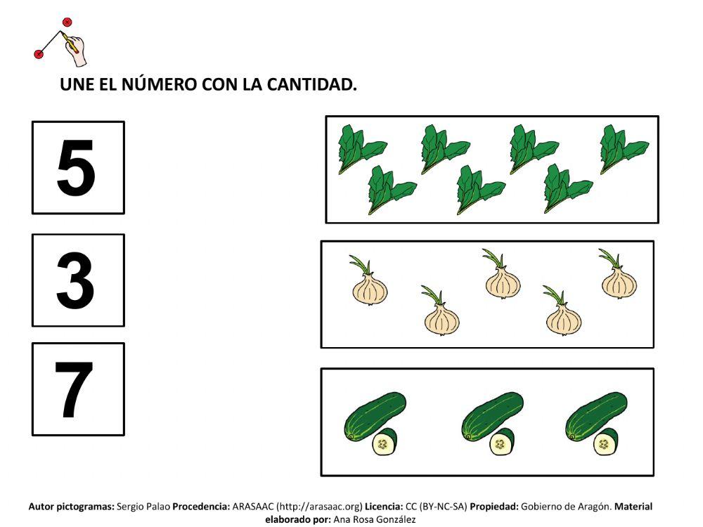 Numero cantidad 1 al 9 huerto