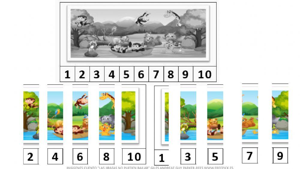 Puzzle numérico animales
