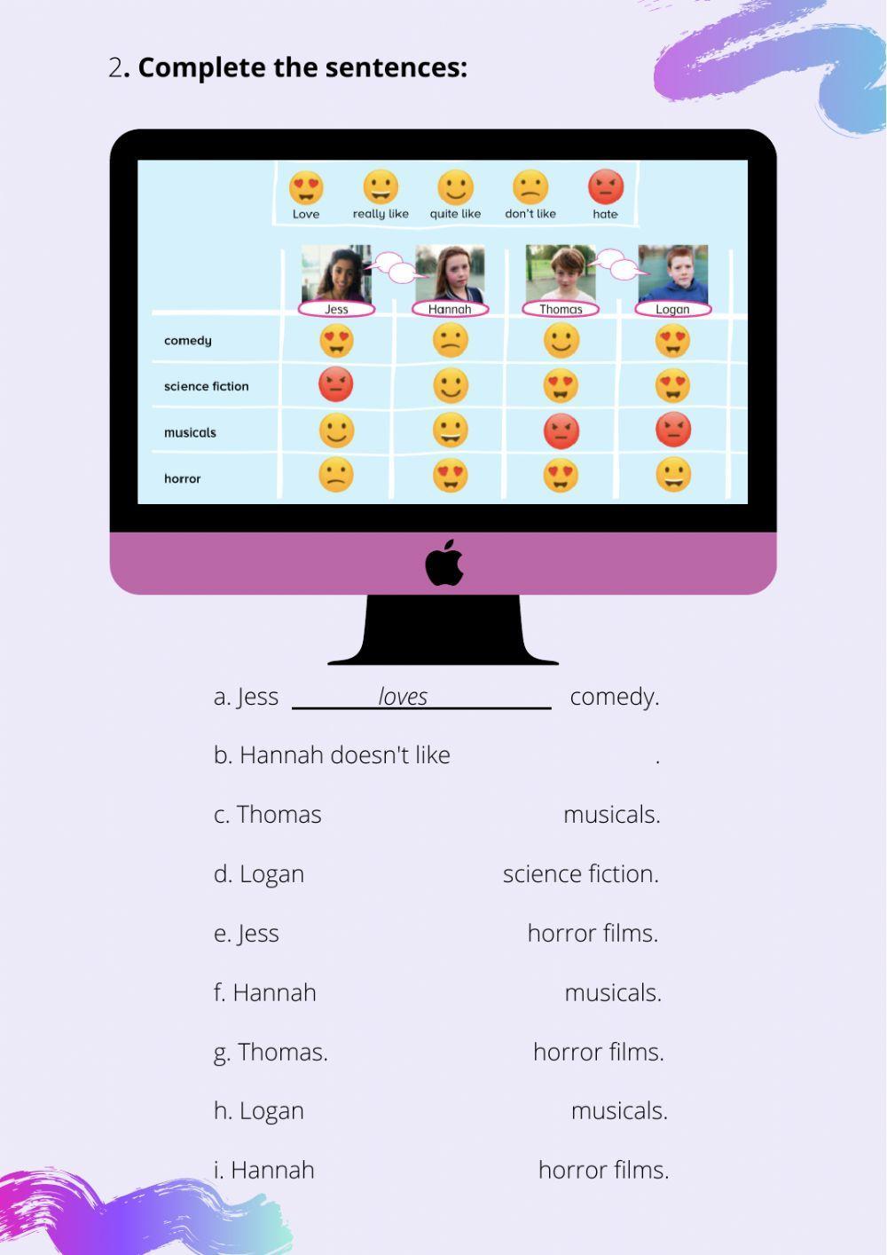 Adjetives to express opinion