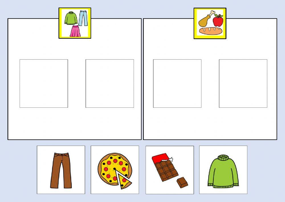 Classificare vestiti cibo