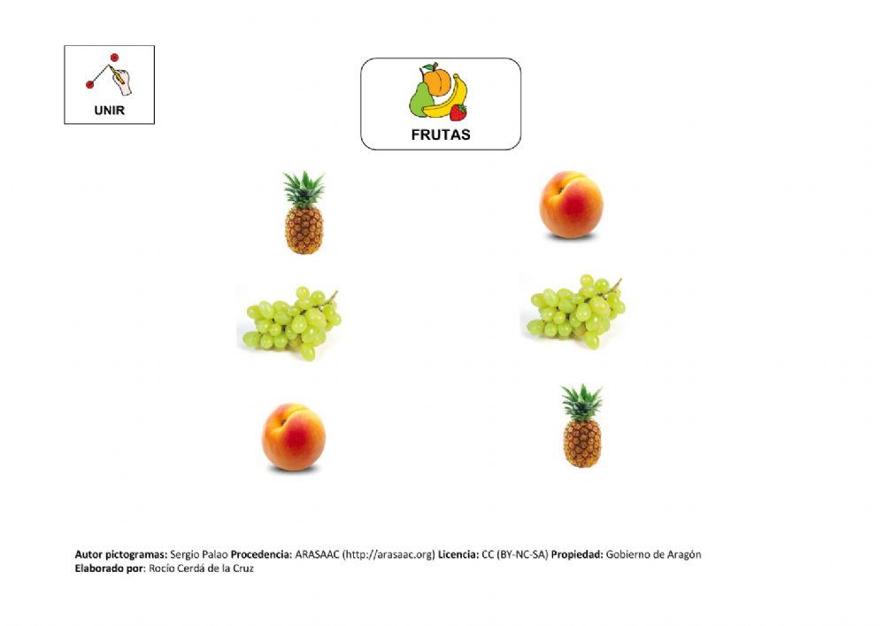 Igualar frutas. imágenes reales