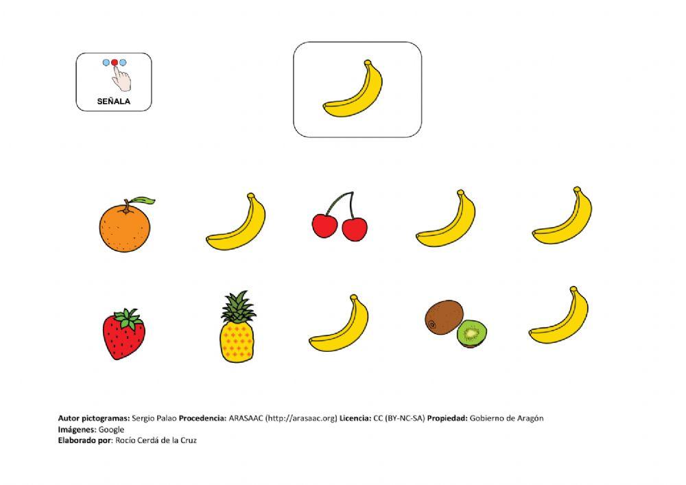 Seleccionar frutas iguales. Pictogramas