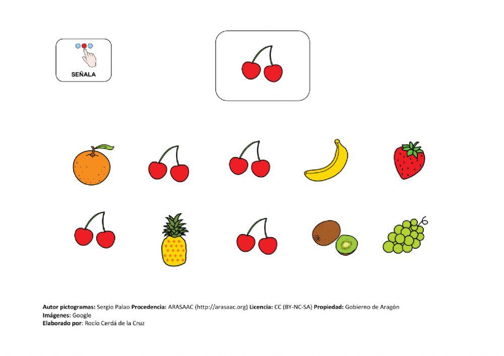 Seleccionar frutas iguales. Pictogramas