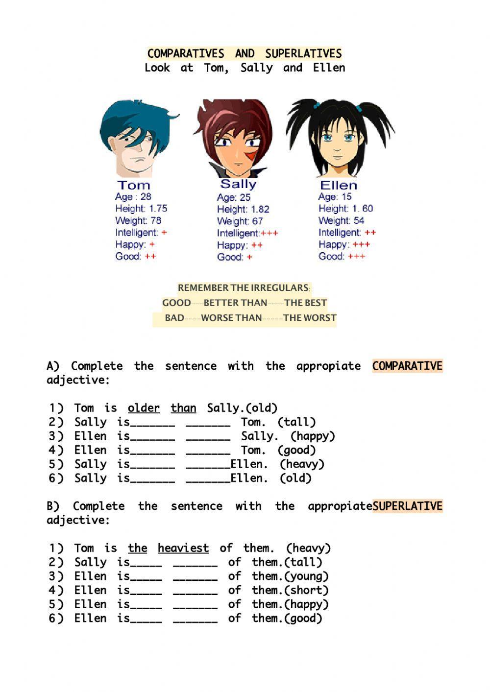 Comparative and superlative adjectives