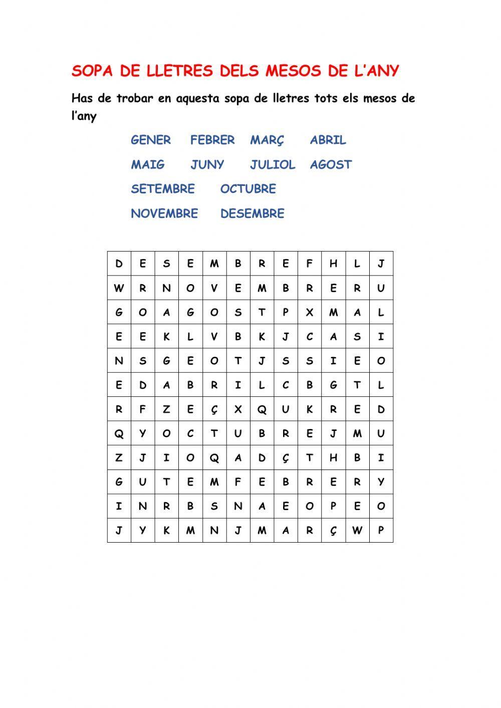 Els mesos de l'any Els mesos de l'any