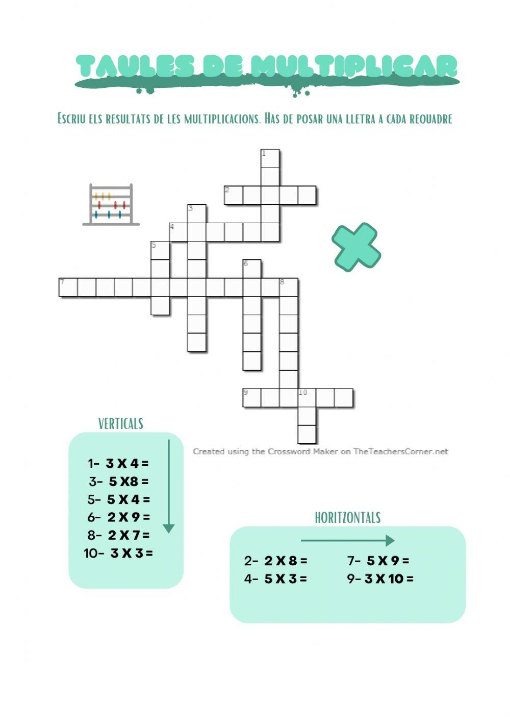 Taules de multiplicar 2, 3 i 5