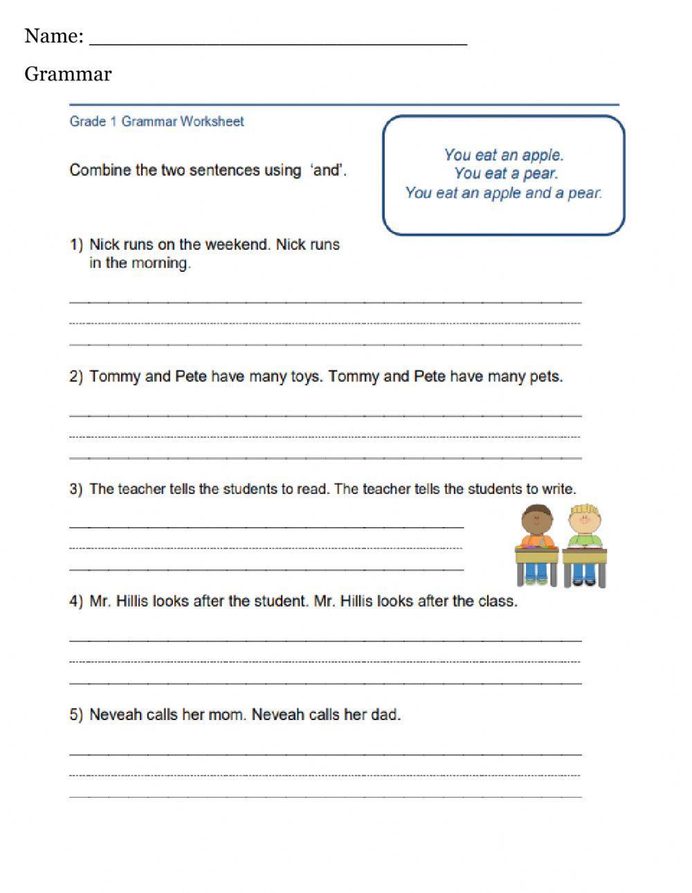 Combing Sentences With And