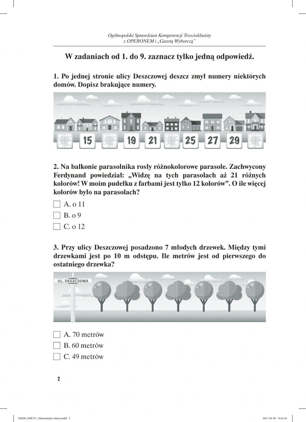 Test matematyka kl.3