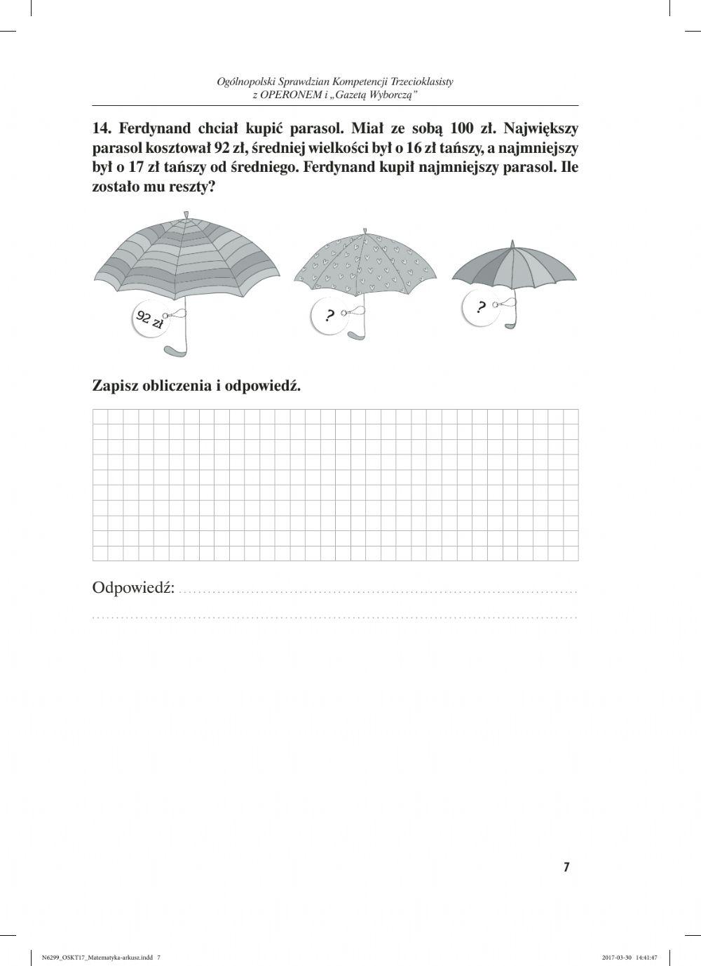 Test matematyka kl.3