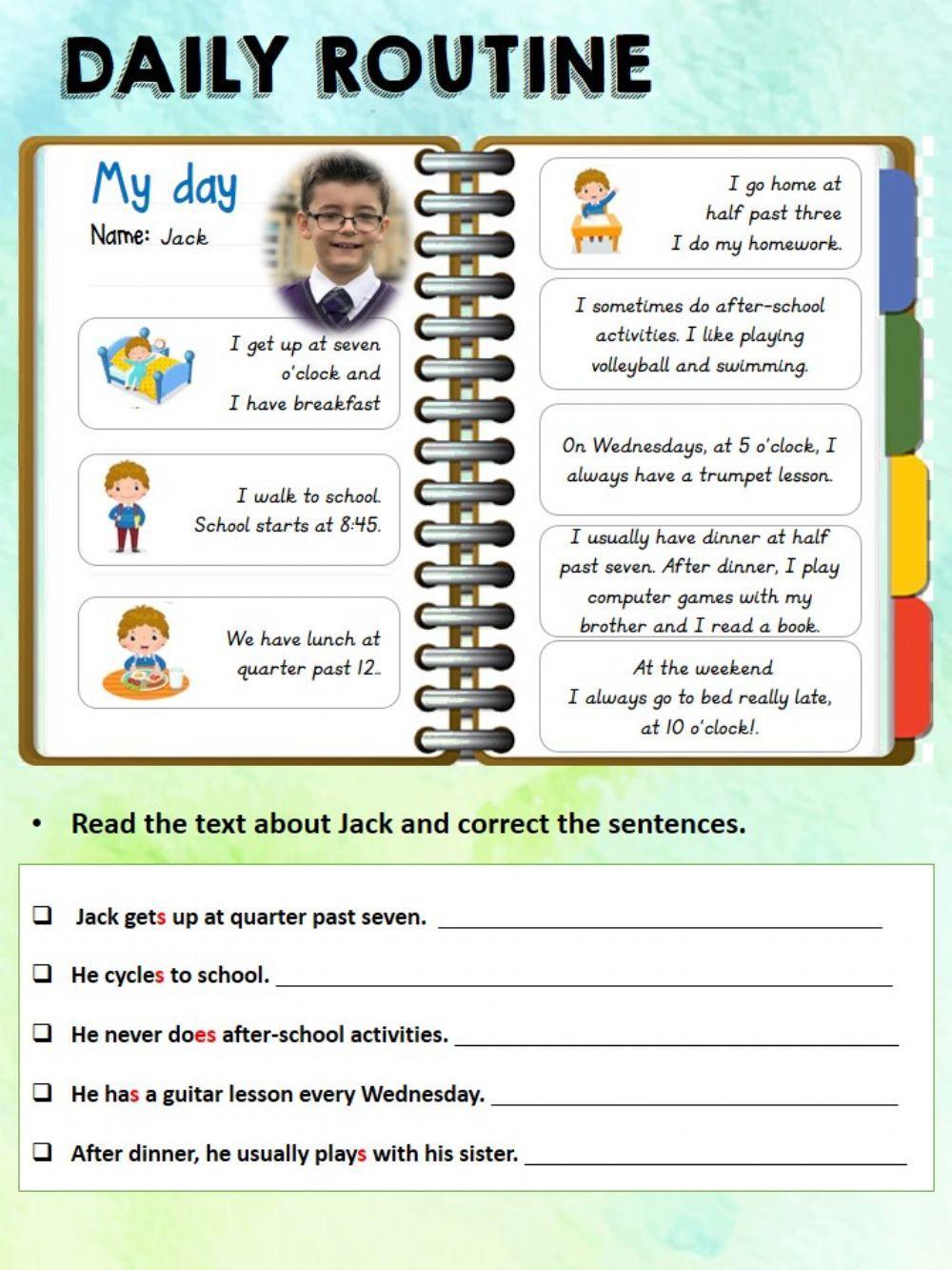 Jack's daily routine