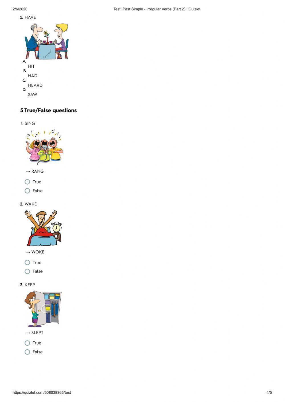 Past Simple - Irregular Verbs (Part 2)