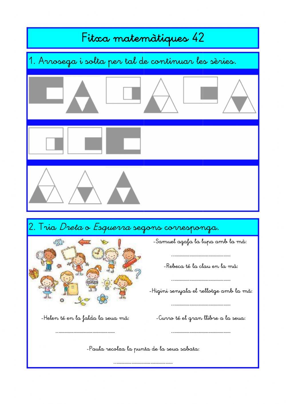 Fitxa de matemàtiques 42