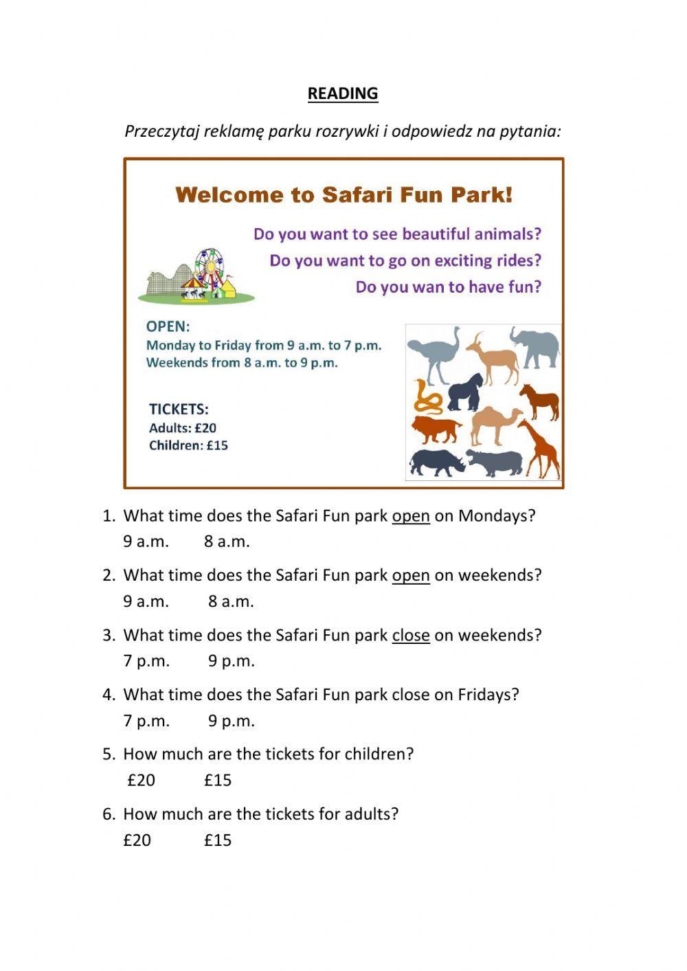 Safari Park Zoo leaflet