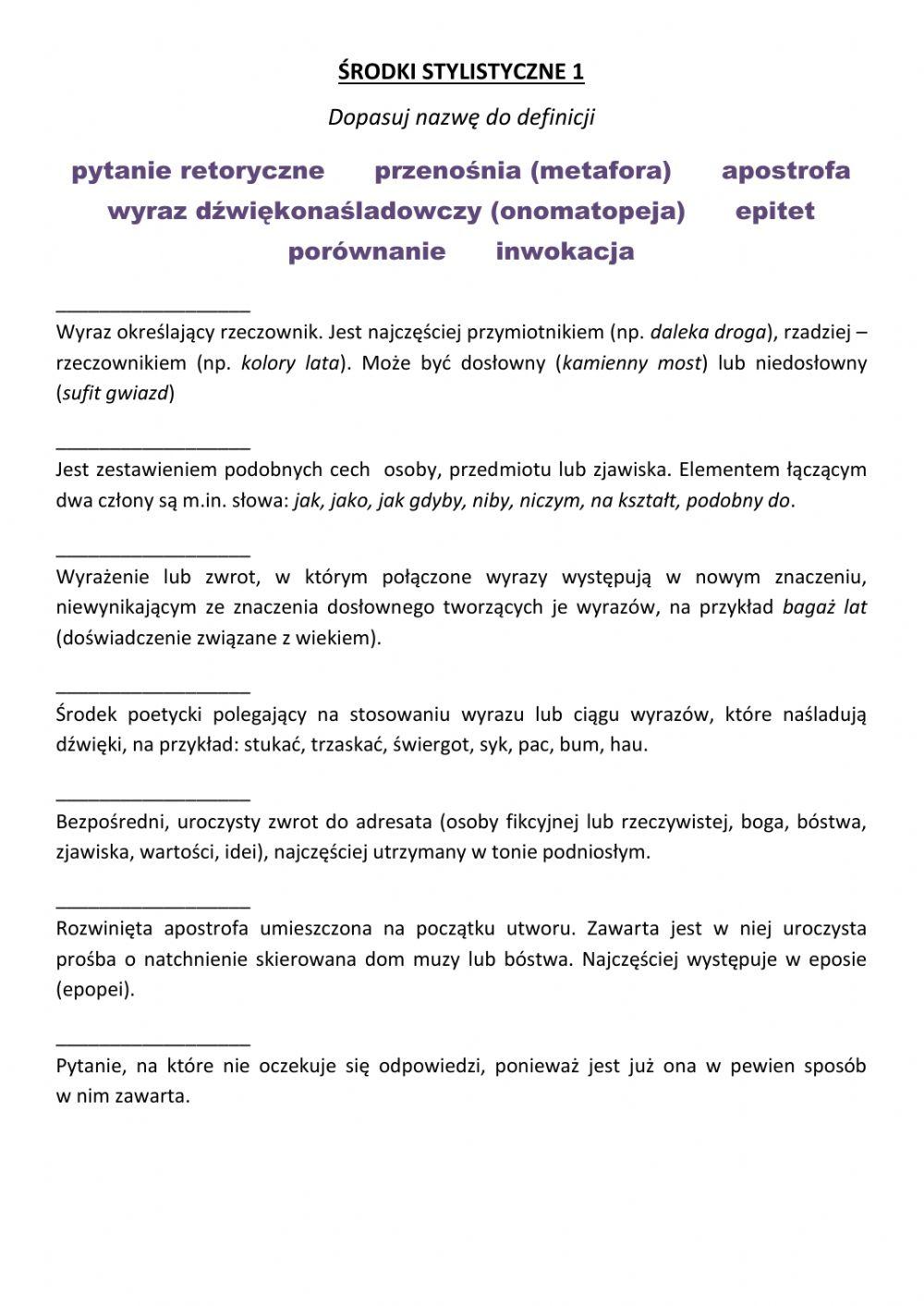 Środki stylistyczne 1