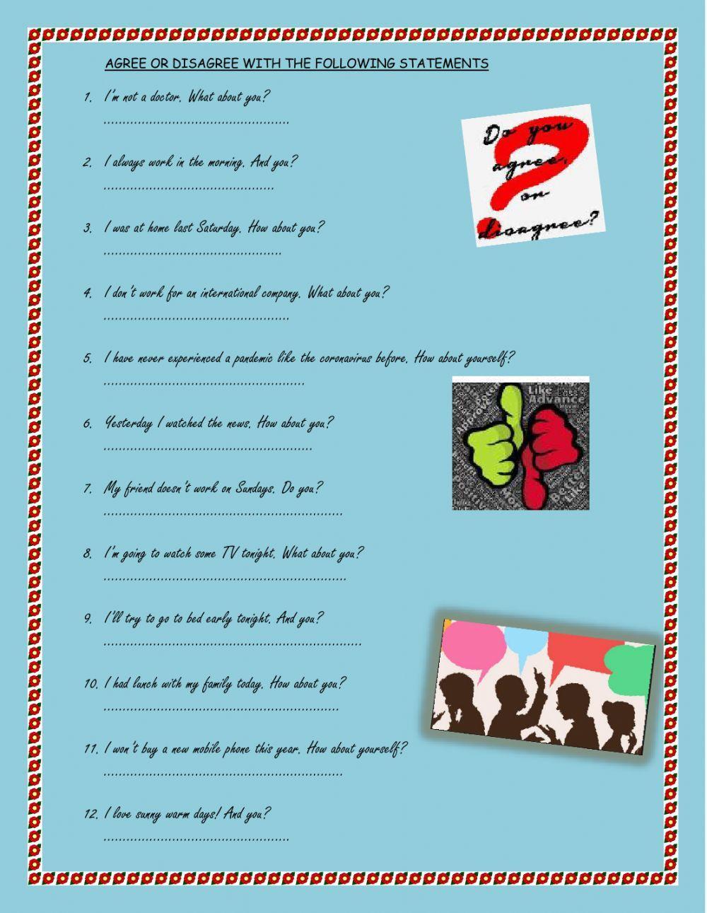 Agreeing and disagreeing