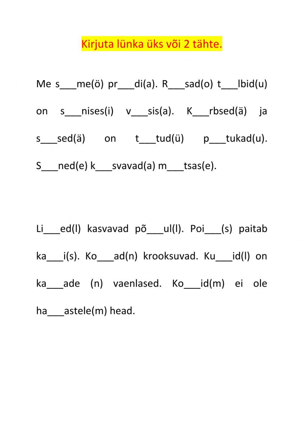 Täishääliku ja suluta kaashääliku pikkus