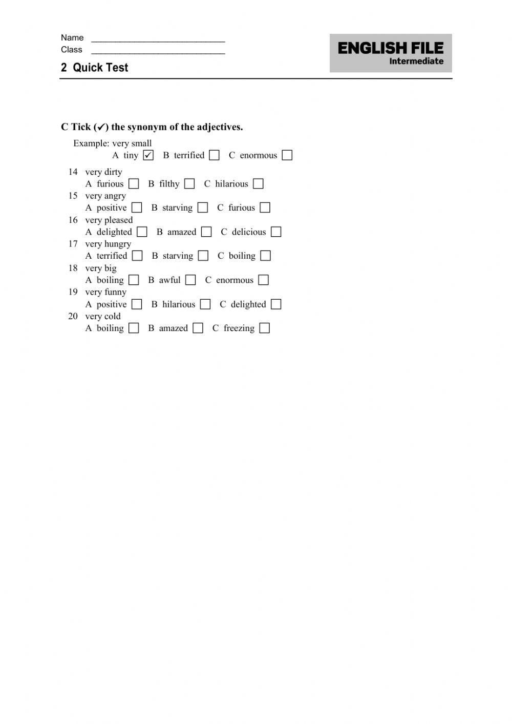 NEW ENGLISH FILE INTERMEDIATE UNIT 2