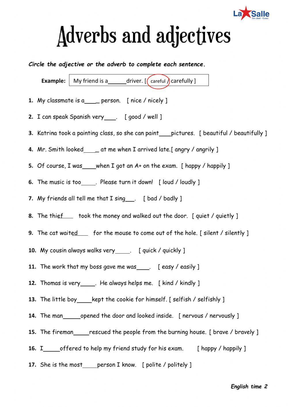 Adjectives and adverbs