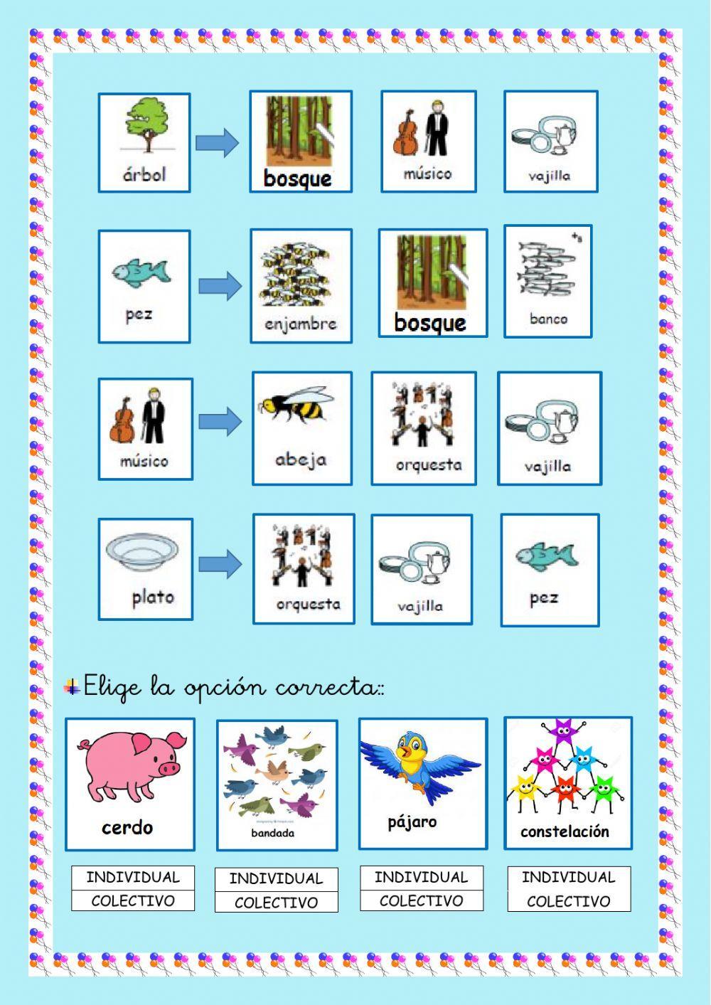 Nombres individuales y colectivos