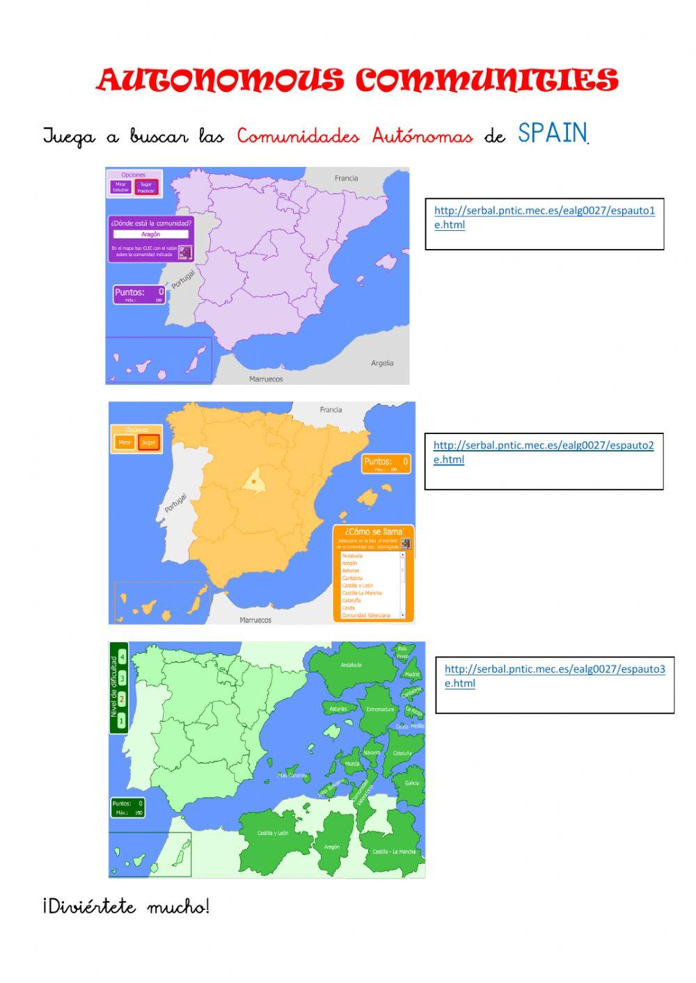 AUTONOMOUS COMMUNITIES OF SPAIN