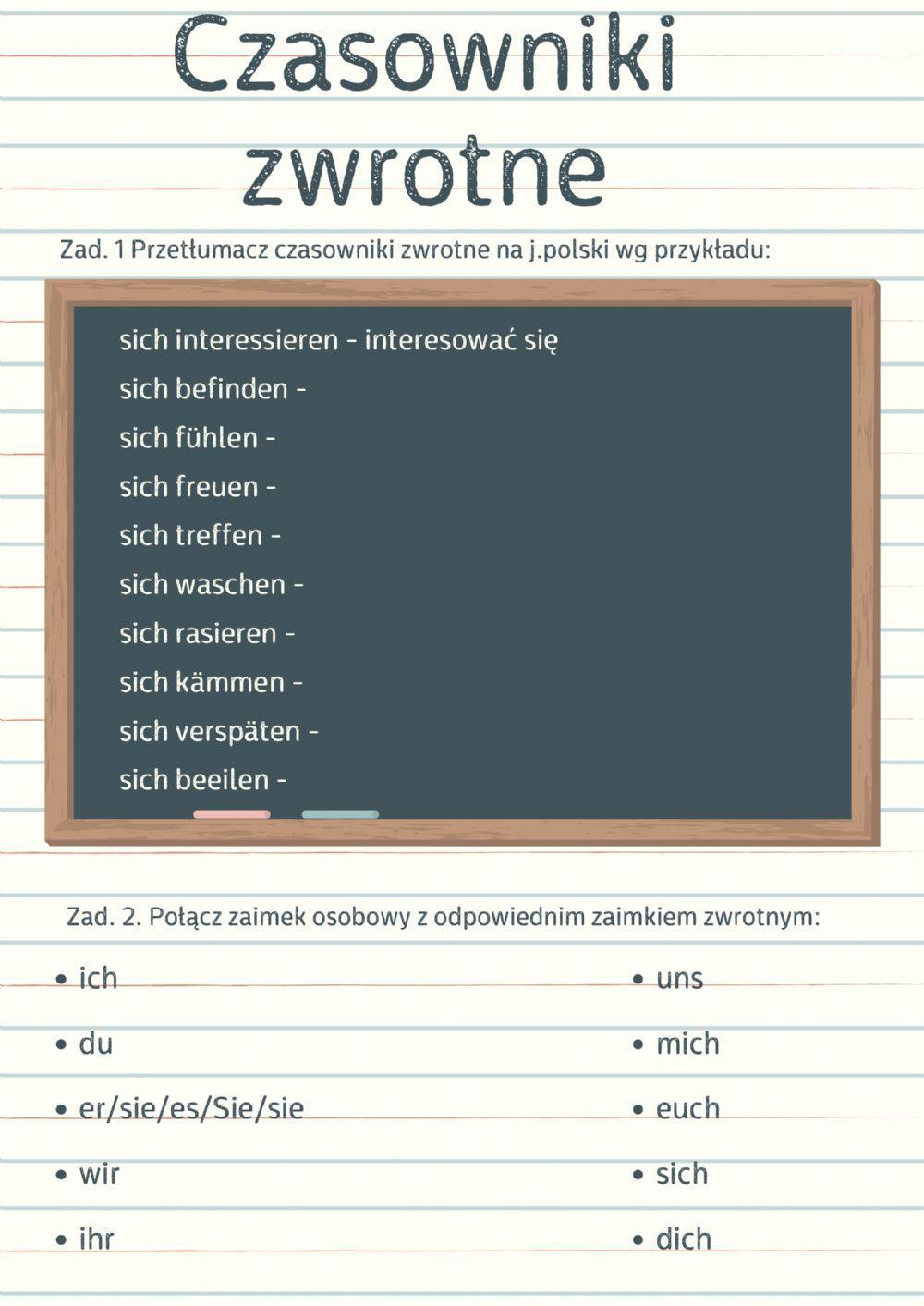 Czasowniki zwrotne - Reflexive Verben