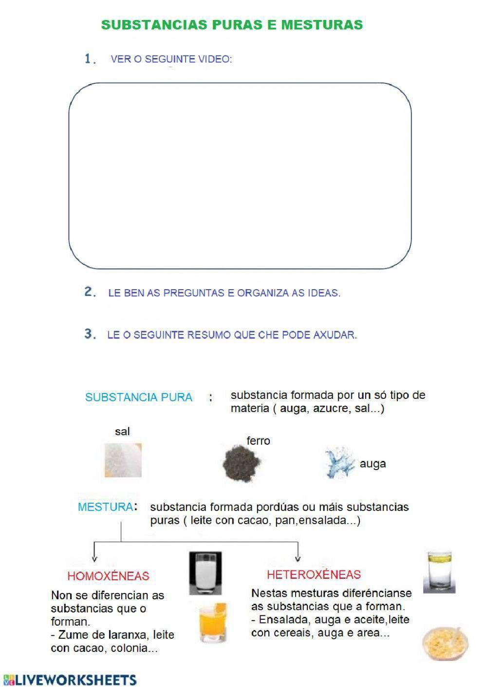 Substancias puras e mesturas